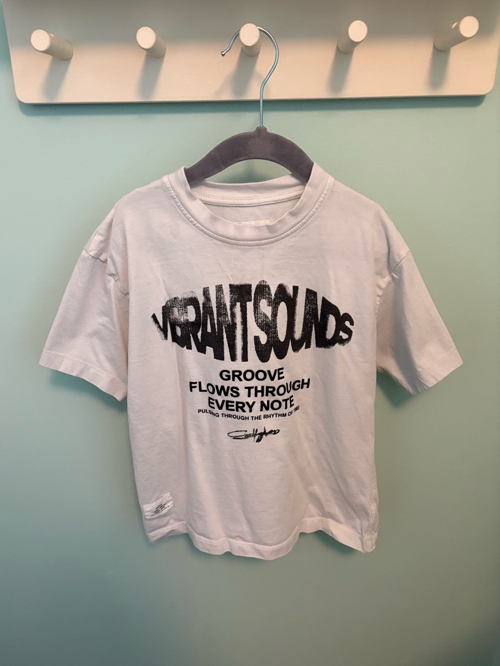 Zara White Vibrant Sounds Graphic T-shirt